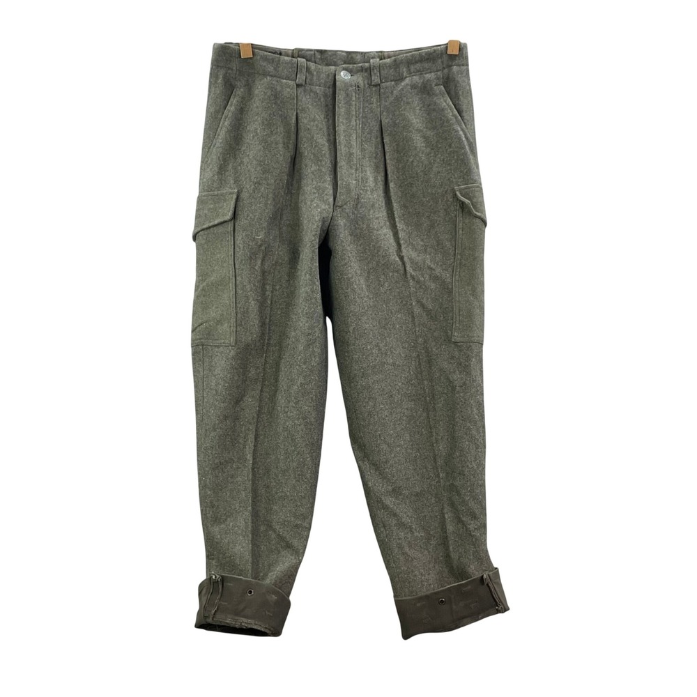Swedish Military M58 Wool Cargo Pants Men's C48 34* Olive Drab Vintage Surplus